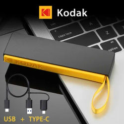 KODAK X106 Portable SSD External Drive 1TB 512GB USB3.2 Type-C 500MB/s with Leather Keychain Compact for Laptops Smartphones