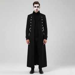 Retrò Vintage Punk Gotico Medievale Cappotto Trench Vampiro Costume Per uomo Halloween Carnevale Feste Casual Quotidiano Fiera Rinascimentale Adulti Cappotto