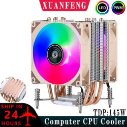 XUANFENG Cooler x99 x79 Cpu Fan Air-cooled 2/4/6 Heat Pipe Radiator 4pin/PWM mute Compatible LGA2011 2066 115x 1200 1700 18xx i5