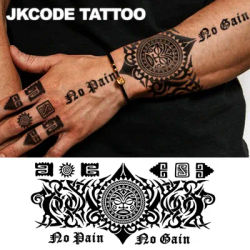 Cool Stylish Design Men's Fingers, Arms, Chest Application Waterproof Ink Tattoo Stickers, Maya Cultural Totem Elements, Daily Life, Party, Dating Use Temporary Tattoos, Long-Lasting for 3-7 Days for