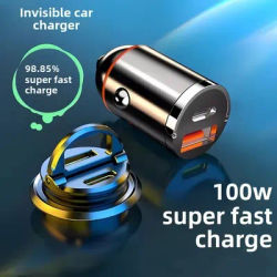 Nouveau chargeur de voiture caché Charge Super rapide prise de Conversion allume-cigare de voiture un pour deux chargeur de voiture Invisible
