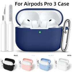 Case For AirPods Pro 3 New Cover Silicone Protective Cover with Keychain & Cleaning Kit【Front LED Visible】For AirPods Pro 3 2025