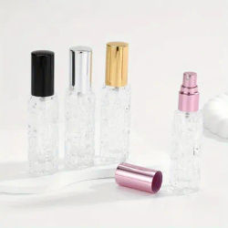 4 Pack 0.34oz Perfume Spray Bottles Premium Glass Portable Travel Essential Empty Sample Dispenser Bitter Gourd Bottle