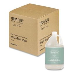 Diversified Hospitality Solutions Terra Pure Body Wash Gallon, Green Tea Lemongrass, 1 gal Bottle, 4/Carton (DHS002294)