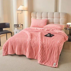 Couverture à jeter de style coréen pour canapé, couverture rayée en peluche chaude et confortable pour canapé, chambre à coucher, salon, décoration de festival toutes saisons