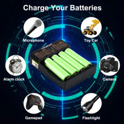 LiitoKala-Universal Battery Charger for 18650 26650 16340 25500 14500 NiMH AA/AAA, Compatible with 1.2V 3.7V 3.2V 3.85V