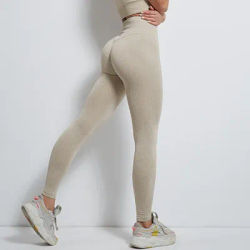 Women Knitted Striped Leggings High Waist Athletic Yoga Workout Fitness Ribbed Gym Tights Elastic Sportwear Drop Shipping