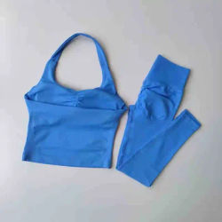 Seamless Yoga Sets Women Gym Clothes Ongline Strappy Top Leggings Activewear Sports Bras Fitness Suit Running Workout Sportwear