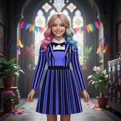 Vestito Costume di fantasia Uniforme scolastica Accademia oscura Orrore gotico Gotico Orrore Costume Spaventoso Bambini Adulti Per donna Ragazze Halloween Carnevale Feste Performance Costumi di