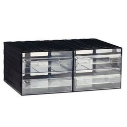 bloc 4 tiroirs mobil 103 mm noir/tiroir transparent