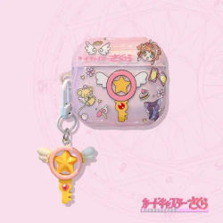 Anime Card Captor per Apple Airpods Custodia protettiva KINOMOTO SAKURA Custodia per auricolare Bluetooth con cancellazione del rumore di quarta generazione
