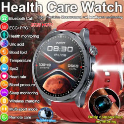 2025 New Health Tracker Uric Acid Body Fat Smart watch laser Therapy Body composition Call ECG+PPG Blood Pressure bracelet Man