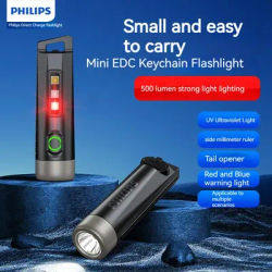 PHILIPS NOUVELLE EDC lampe de Poche LED Rechargeable Mini EDC Porte-clés lampes Camping Lampe Pour Randonnée Auto Défense