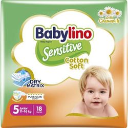 Babylino Sensitive Cotton Soft, Pannolini Taglia 5, Junior (11-16kg),