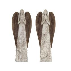 Angel (Set of 2) 14"H Resin by Melrose in Brown/grey