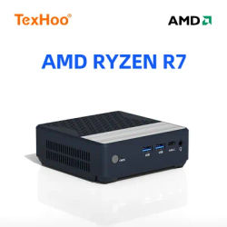 TexHoo Mini PC AMD R7 3700U R5 3500U DDR4 NVMe SSD Dual HDMI WiFi 5 BT4.0 Mini PC Desktop Computer