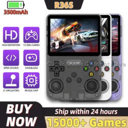Open Source R36S Retro Handheld Game Console 3.5 Inch IPS Screen RK3326 Chip 15000+Games 64/128GB Portable Pocket Video Player