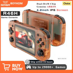 ARKOS R46H Retro Handheld Video Game Console Linux System 4.2 Inch IPS Screen R63 ultra Portable Pocket Video Player 64GB 128GB