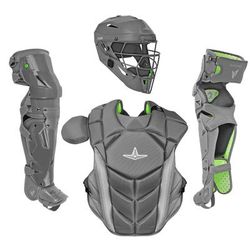 All Star MVP-Pro NOCSAE Certified Intermediate Baseball Catcher's Set Graphite