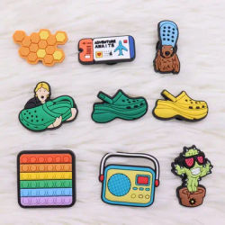 Hot Sales 1pcs PVC Plants Slipper Shoe Decorations Kids Sandals Garden Shoes Accessories Fit Bracelets Party Present