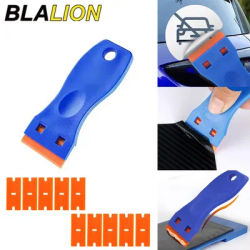 BLALION Plastic Razor Blade Scraper Glue Remover with 10Pcs Blades Car Glass Cleaning Razor Scraper for Removing Sticker Labels