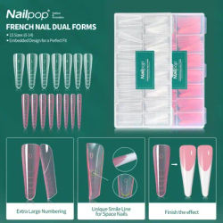 Nailpop 150 pièces/boîte français Long Ballet ongles double formes Extension claire forme supérieure couverture complète acrylique construction Gel ongles outils