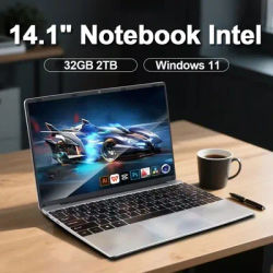 NEW 14.1 inch Laptop Computer Windows 11 Intel SSD 2TB DDR4 16/32GB PC Notebook 1920*1080 Display Office 1080P HD Gaming Laptops