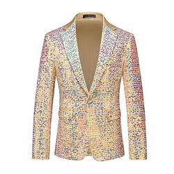 Disco Anni '80 Pantaloni Abiti Completi Blazer Disco Paillettes Tinta unica Costume Per uomo Costume di Carnevale Mascherata Club Feste Performance Adulti Cappotto Pantaloni