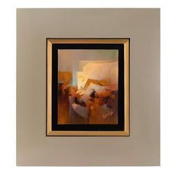 Shapes and Lights,'Abstract Modern Oil on Canvas Painting with Wooden Frame'
