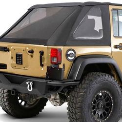 Smittybilt Soft Top Vinyl Coated Polyester & Cotton Black Without Frame (Requires Factory Frame), 3-year limited warranty 9087135K