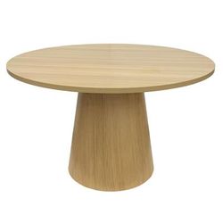 Tavolo da pranzo rotondo scandinavo 120 cm effetto legno chiaro