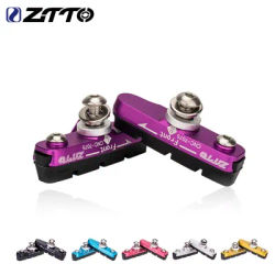 ZTTO Replaceable Road Bike Caliper Brake Pads 1Pair Lightweight Rubber Braking Shoes with CNC Aluminum Shell for Carbon Part