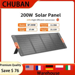 CHUBAN 100W/200W Solar Panel Lightweight Portable Solar Foldable with Kickstands for RV,Camping, Off Grid System 60W Solar Panel