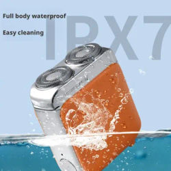 Portable Rotary Dual Head Electric Shaver Men's Travel Mini Shaver Type-C Charging Waterproof Pocket Razors