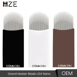 Grand Master Blade U24 Nano Microblading Needles Dia 0.15mm 0.16mm 24U Shape Ultra-Fine Nano-needles Sharp Strokes Eyebrows 20PC
