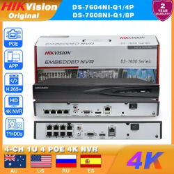 Hikvision Network Video Recorder 4CH 4POE DS-7604NI-Q1/4P&DS-7608NI-Q1/8P 8CH 8POE NVR 8MP H.265+ MD2.0 Security Surveillance