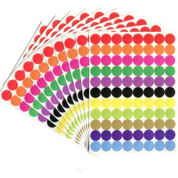 880Pcs/10 Sheet Round Spot Circles Sealing Stiker Paper Labels Coloured Dot Stickers Adhesive Package Label Party Decoration