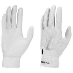 Nike Alpha Elite 2.0 Adult Baseball Batting Gloves White/Silver