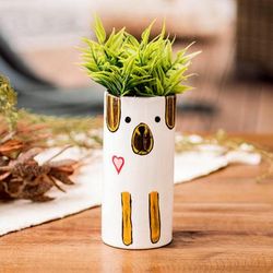 'Dog-Shaped Ceramic Decorative Vase Utensil and Pen Holder'
