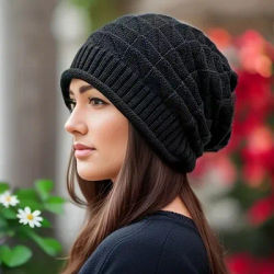 Bonnet épais et ample pour femme, avec chauffe-oreilles élastiques, lavable à la main, léger, à la mode, pour l'automne