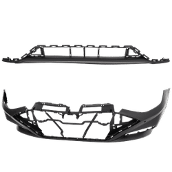 Replacement Bumper Cover Upper - Primed, Lower Textured, Front, & Lower, 1-year unlimited-mileage warranty SET-RH01030064PQ-B