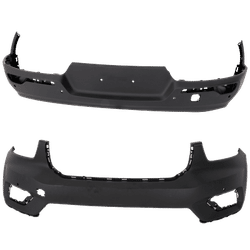 Replacement Bumper Cover Front - Primed, Rear Textured, & Rear, 1-year unlimited-mileage warranty SET-RV01030041P-A