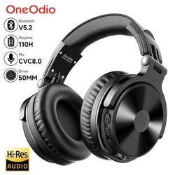 Hi Res Over Ear Bluetooth 5.2 Headphones, Oneodio Pro C Wireless With Mic, Headset For Phone PC Sports black