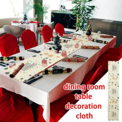 Chemin de table de Noël d'hiver, couverture de table, flocon de neige, rouge, noir, plaid, gril, ferme, 13x72 po, 33x180cm