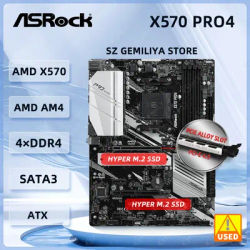 ASROCK X570 Motherboard X570 Pro4 AMD AM4 DDR4 128GB 2x Hyper M.2 support 5600 4100 1600 5700 5900 3200 cpu ATX