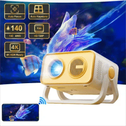 Portable 4K Projector 140ANSI Auto-focus & Keystone Correction Android11 Smartphone Projector Wifi6 Home Theater Video Projector