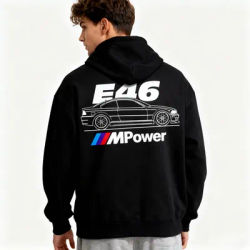 American Retro Hoodie Unisex BMW E46 Men's Crew Neck Cotton HOODIE Summer New Retro Men's and Women's Streetwear
