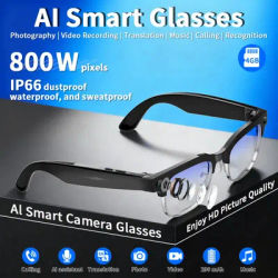 AI Smart Glasses with 8MP Camera Video Recording 100+ Languages Translation Sunglasses Bluetooth Call Music Play Men Women 2025