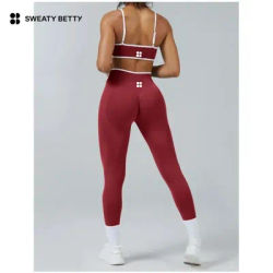 Sweaty Betty European American Naked Running Women Fitness Set Quick drying Tight Sports Top High Waist Hip Lifting Yoga Pants