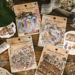 40 pcs/pack Retro plant flower Decorative PVC Stickers Scrapbooking Label Diary Stationery Album Phone Cup Journal Planner